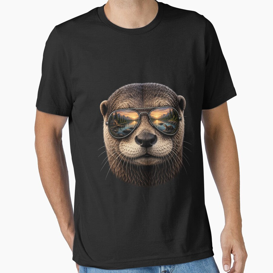 Cool Otter With Sunglasses Retro Animal Graphic by bilal sibgui