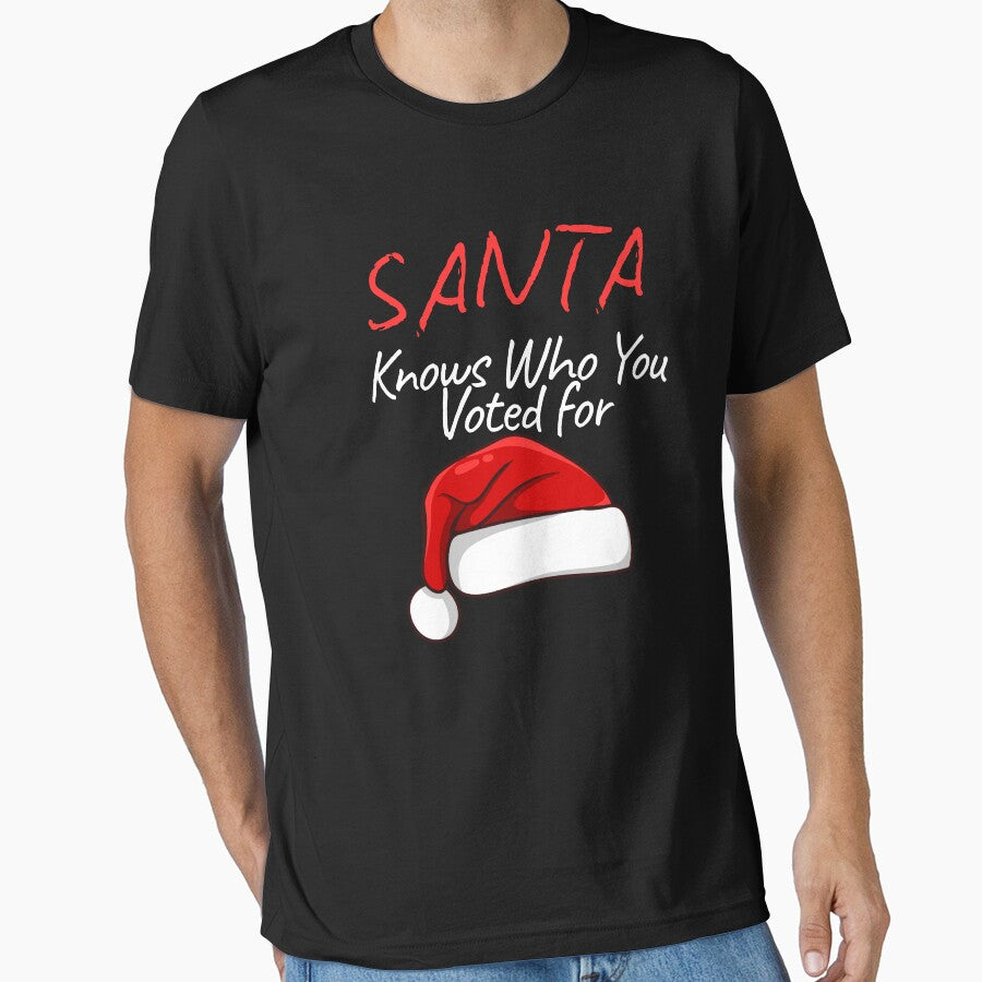 Santa Knows Who You Voted For Ornament – Funny Political Christmas Decor by Printsouf