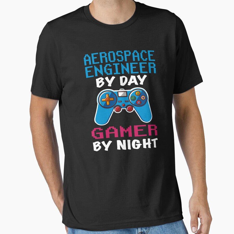 Aerospace engineer Gift shirt, Aerospace engineer Dad Husband Boyfriend Gift, Funny Aerospace engineer by day Gamer By night christmas Birthday Gift Idea by xlnv