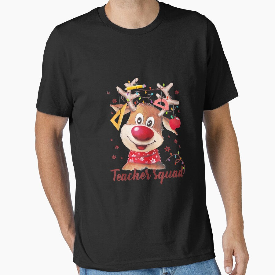 Teacher Squad Cute Rudolph Reindeer Wearing Lights Christmas by minadebbieark