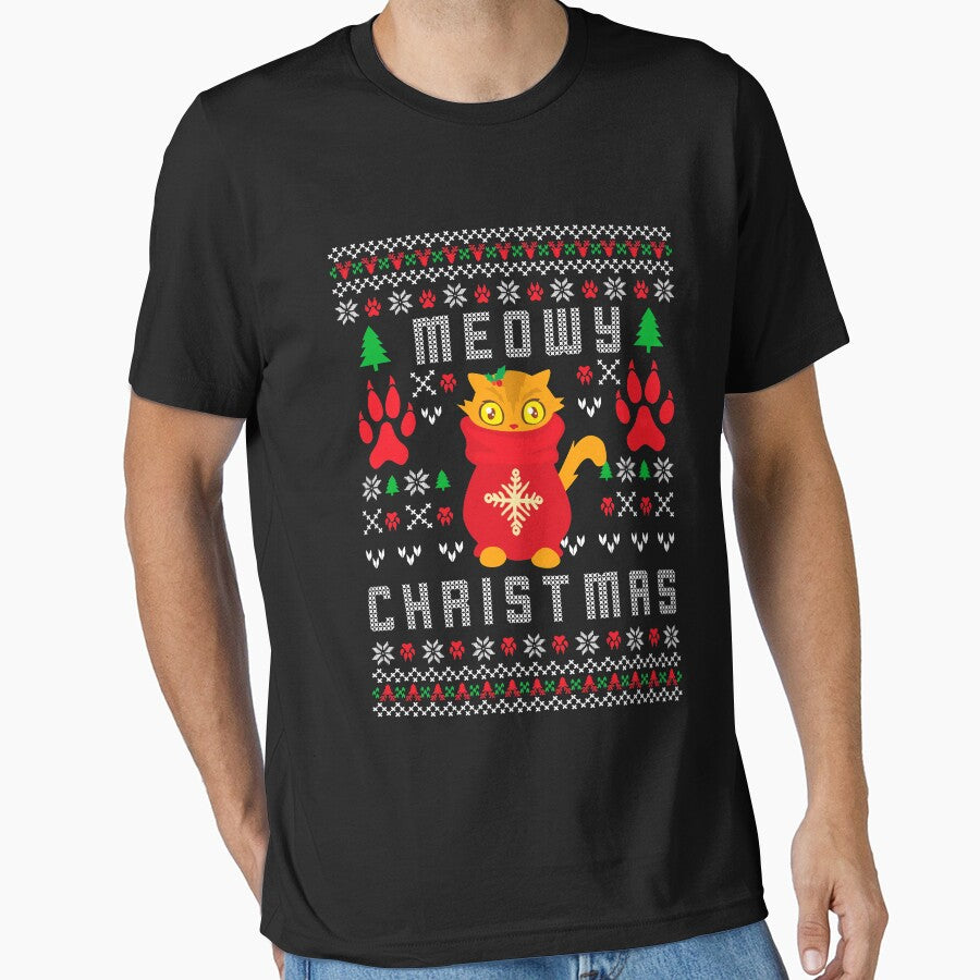 Meowy Christmas Ginger Cat Holiday Ugly by LarkDesigns