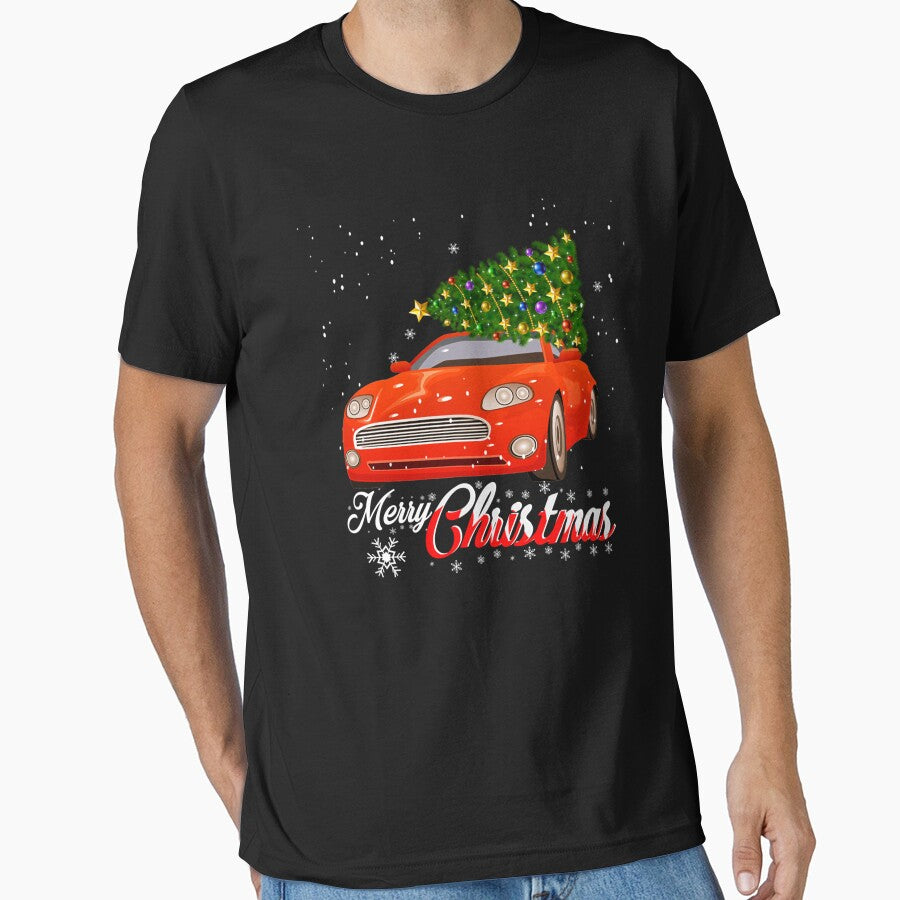 Red Truck Merry Christmas Tree Vintage Red Pickup Truck by smithrnguurur