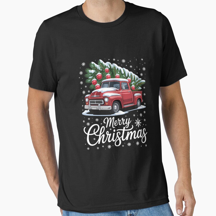 Merry Christmas Red Truck Family Christmas by Bandikonsalez