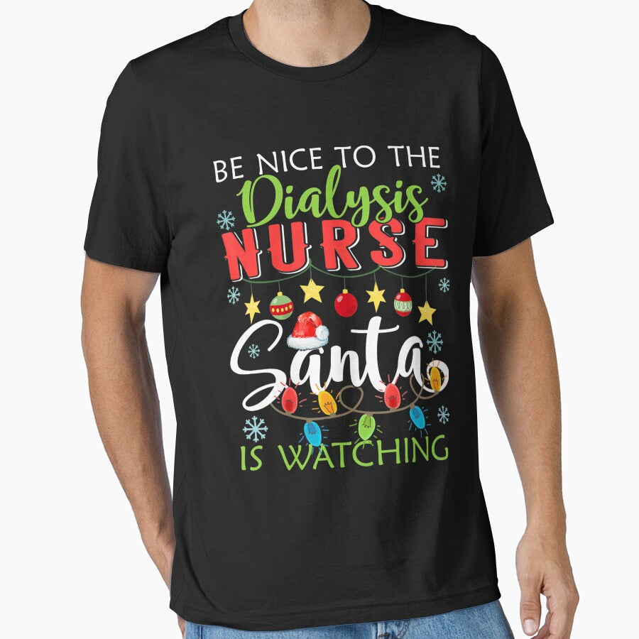 Be To Santa Christmas The Retro Nice Vintage Nurse is Nurse Classic Watching by FrankyTepper