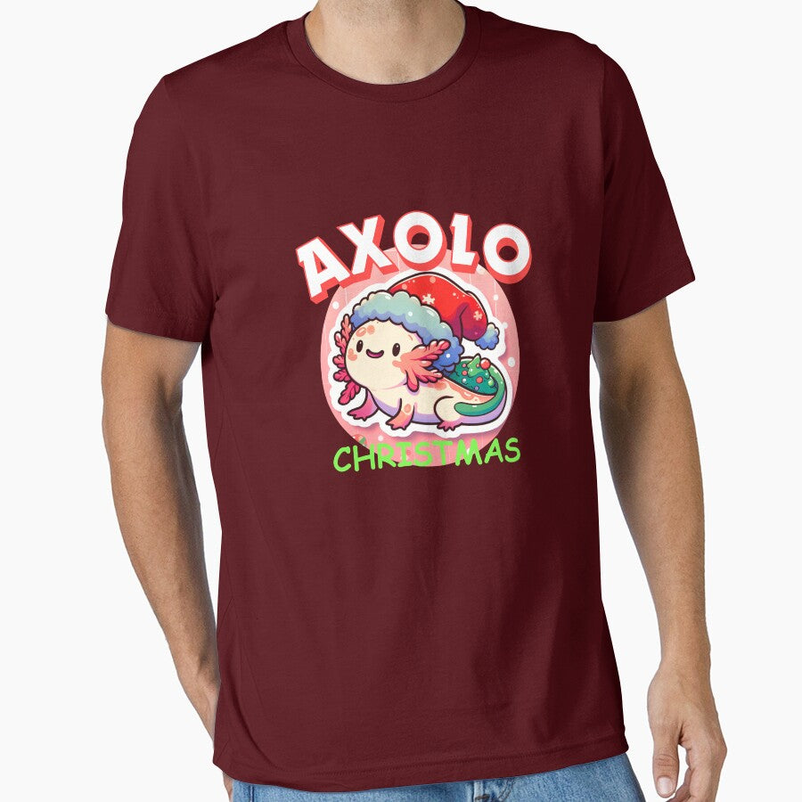 Cute and smiling Christmas Axolotl celebrating Christmas by Mr Pyuku