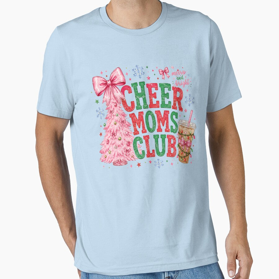 Christmas Tree Cheer Moms Club Pink Bow Merry and Bright by Yellowriversss