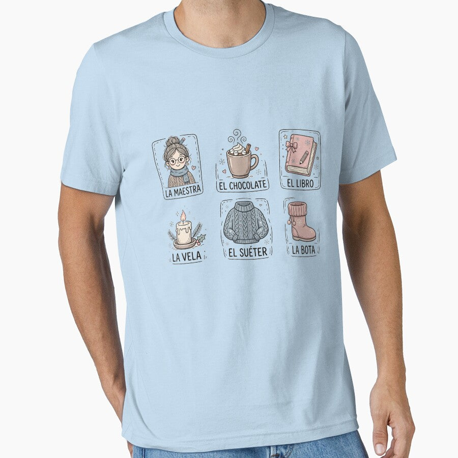 Cozy Winter Maestra Loteria Winter Spanish Teacher Shirt Hygge Maestra Christmas Gift by Yellowriversss