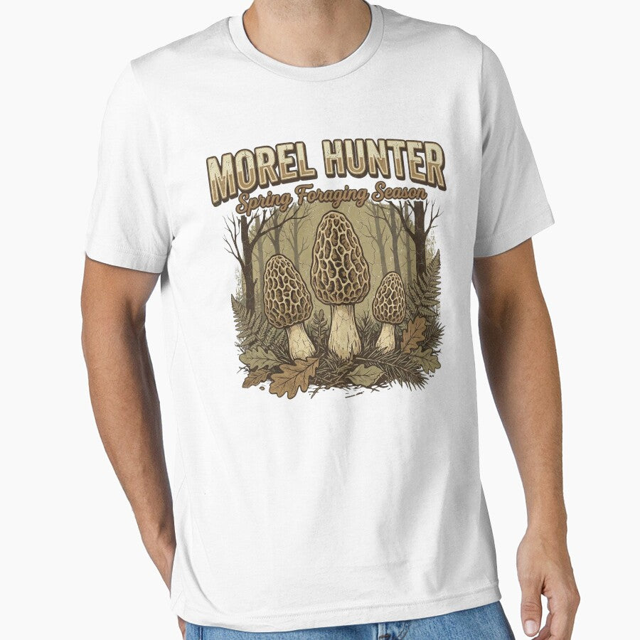 Morel Mushroom Hunter T-Shirt | Morel Hunting Tee | Spring Foraging Shirt | Mushroom Season Gift by GeniePixel