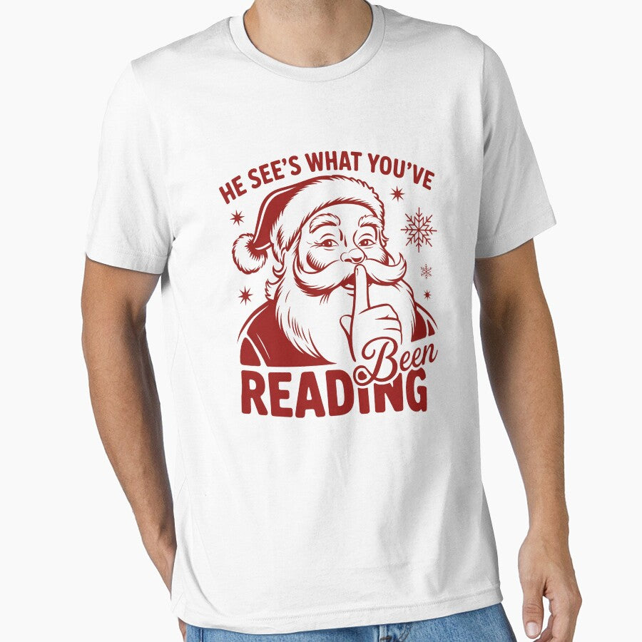 He Sees What You'Ve Been Reading Santa Bookish Christmas by MaryoKing
