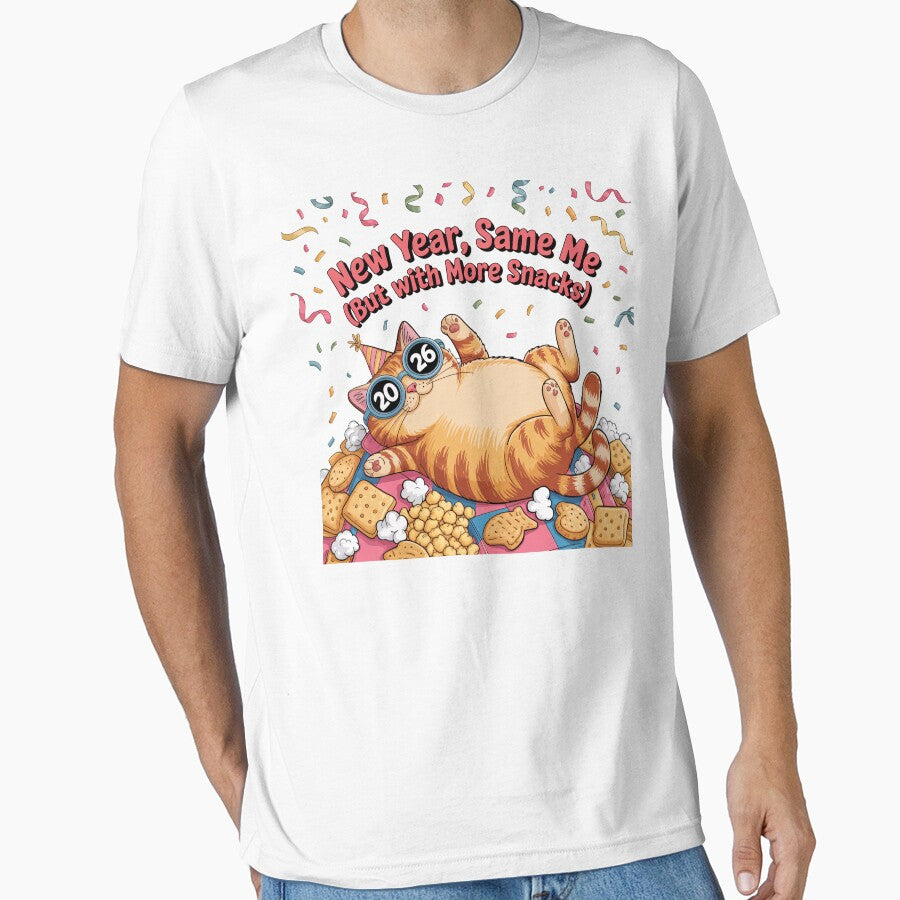 “New Year, Same Me – Funny Lazy Cat 2026 Party Design” by Ammar Studio