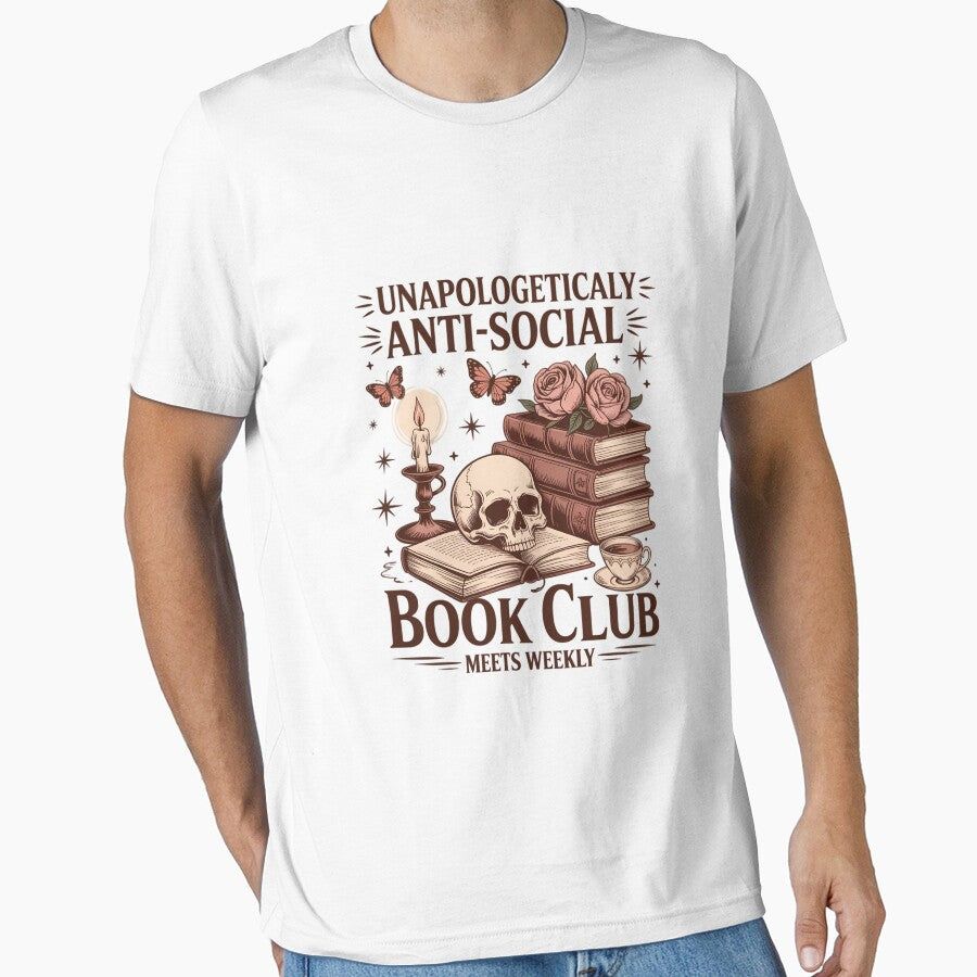 Reading Squad Book Lover Bookish Skull Anti-Social Book Club by KarstenNoanra