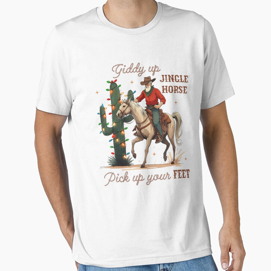 Giddy Up Jingle Horse Pick Up Your Feet Cowboy Santa by NetlandWewerka