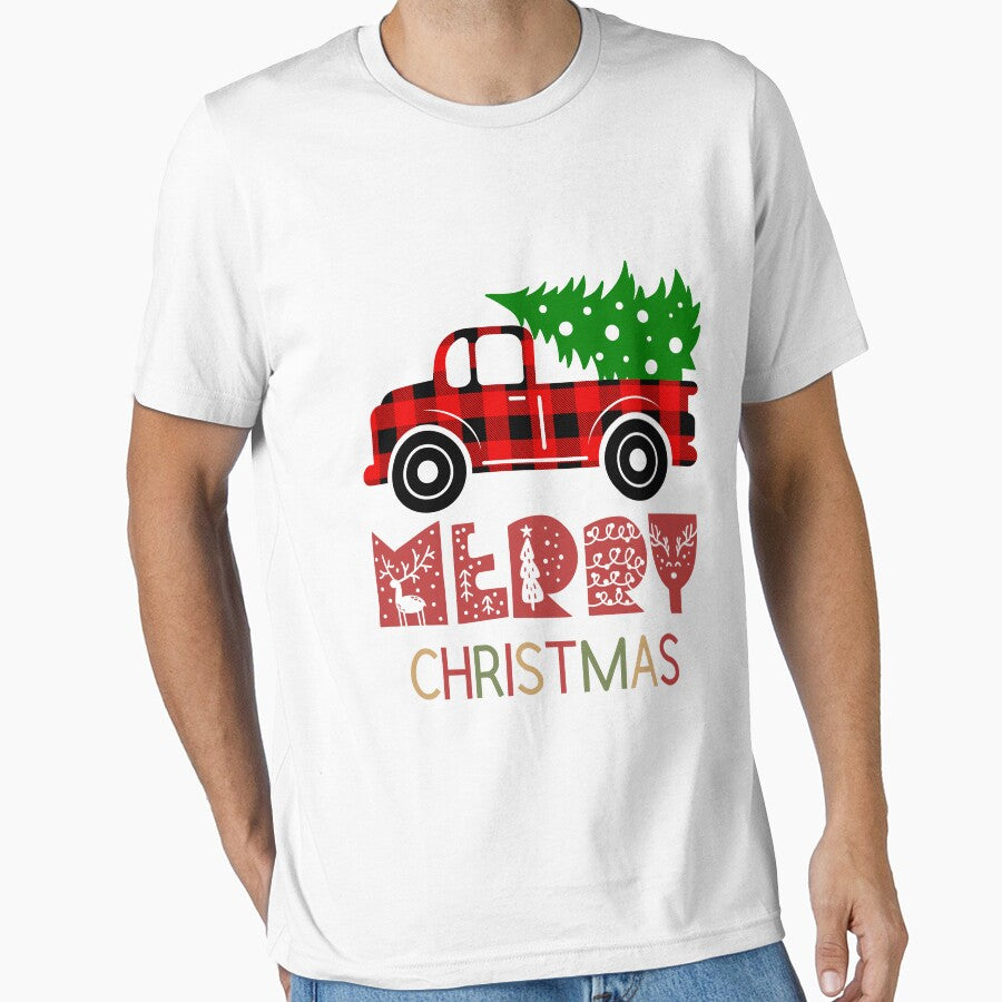 Truck with Christmas tree Merry Christmas by EleganceEasel