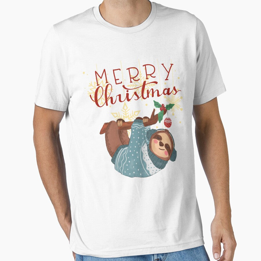 SlothMas Merry Christmas funny cute lazy sloth lover greeting by VINASU