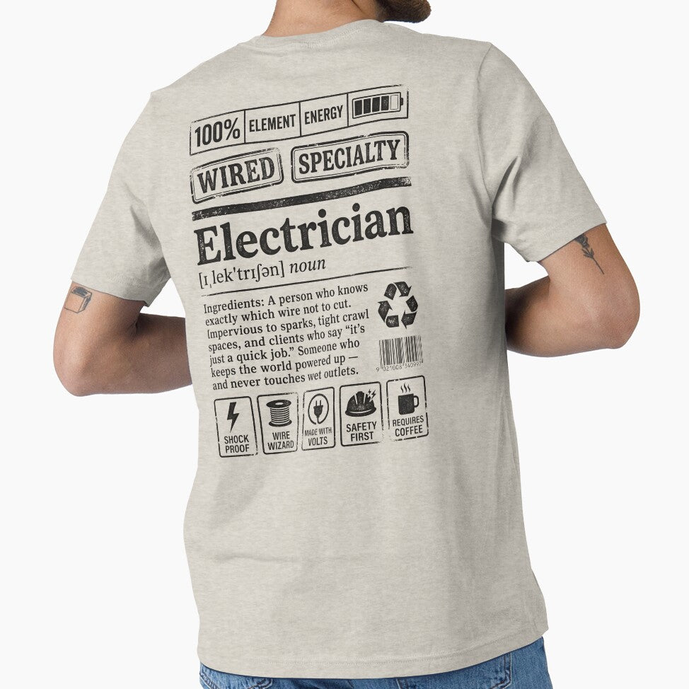 Funny Electrician Definition Label Vintage | Electrician Gift by pretty4u