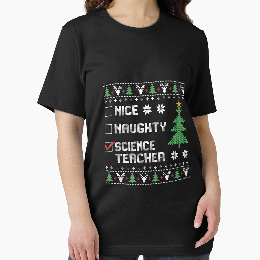 Nice Naughty Science Teacher Ugly Christmas Sweater by AnitaJGreenspan