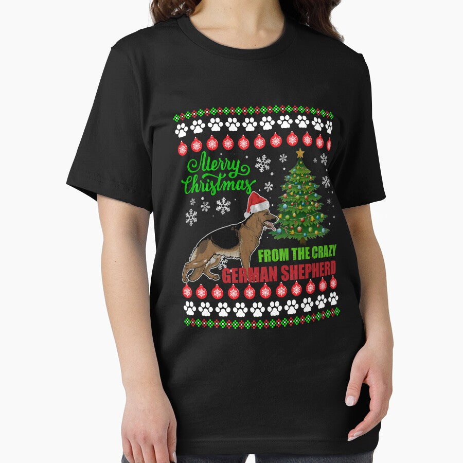 Merry Christmas From German Shepherd Dog Ugly Sweater Shirt by thuthuatna