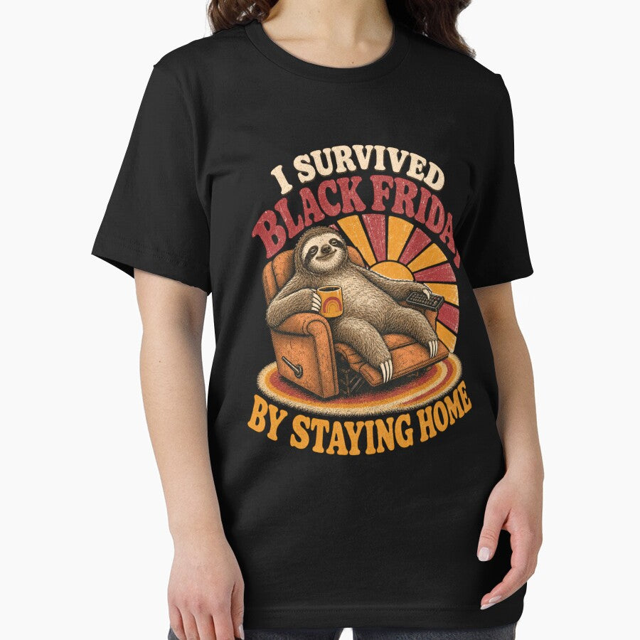 Retro Black Friday Homebody Sloth Humor by SpEnMa-Holidays