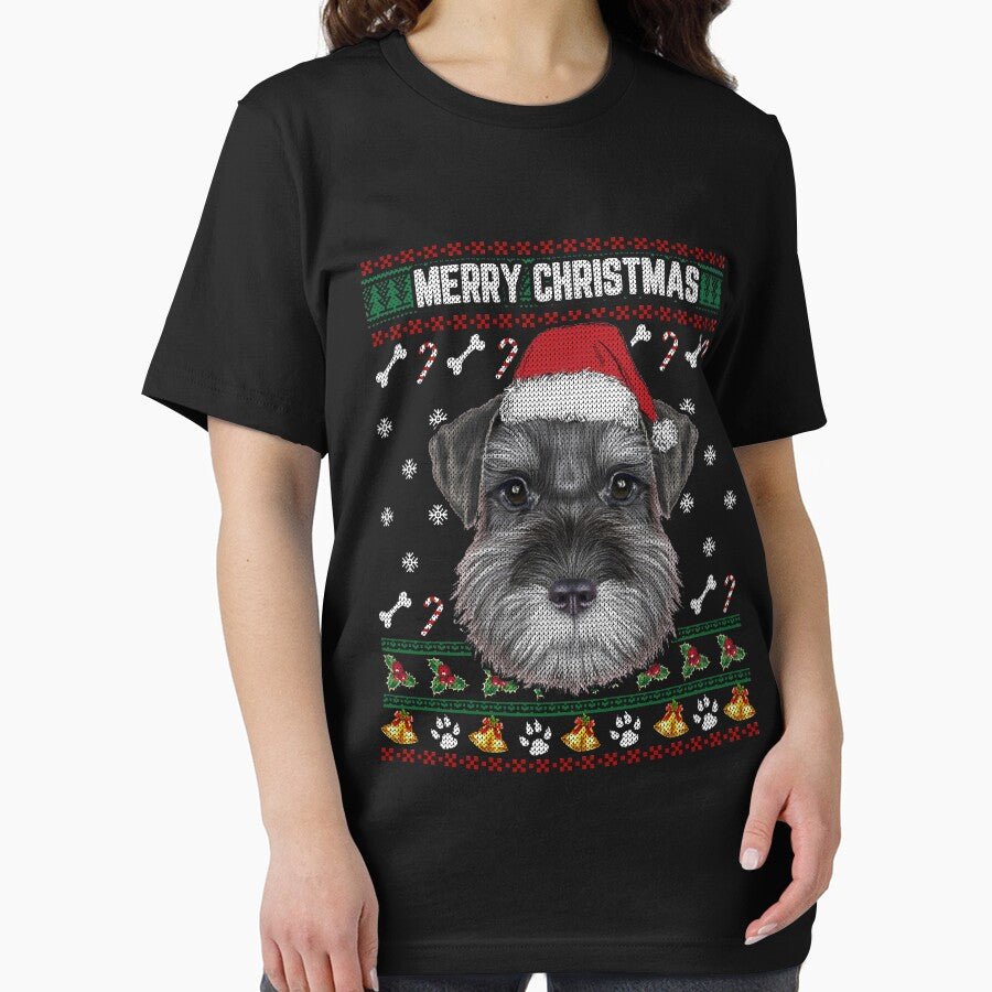 Schnauzer Lovers Ugly Xmas Sweater Merry Christmas T Shirt by thuthuatna
