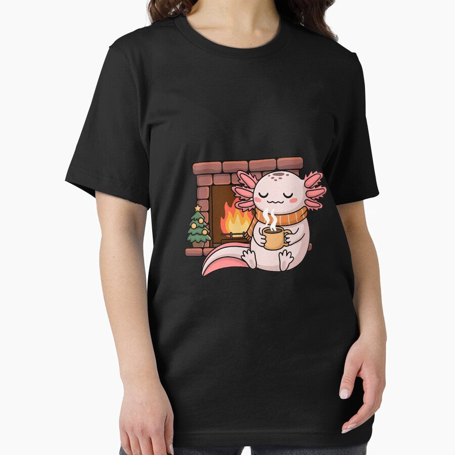 Cozy Christmas Axolotl Fireplace Holiday by ToggleBet