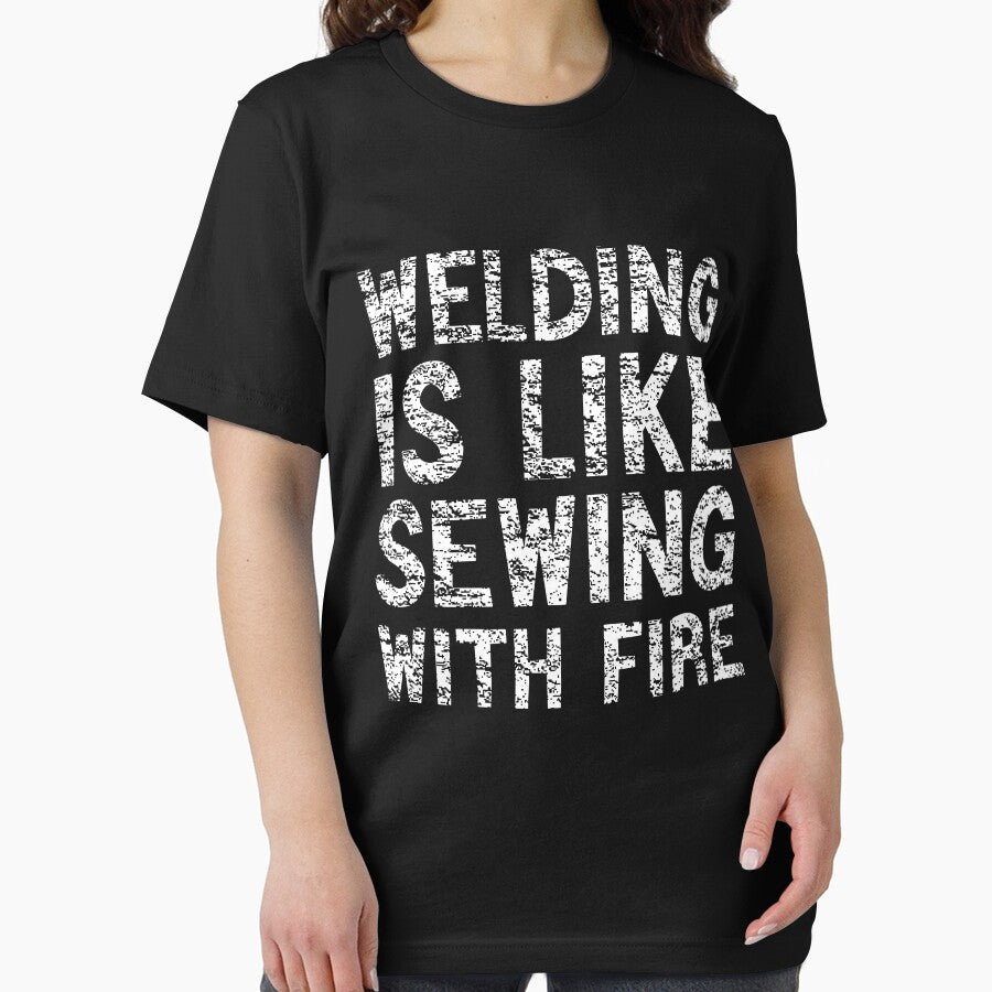 Welding It's Like Sewing With Fire Funny Welder Husband Gift by Quickhappy