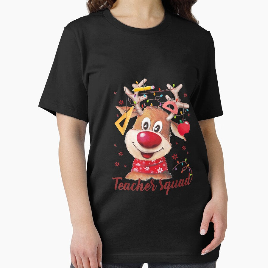 Teacher Squad Cute Rudolph Reindeer Wearing Lights Christmas by minadebbieark
