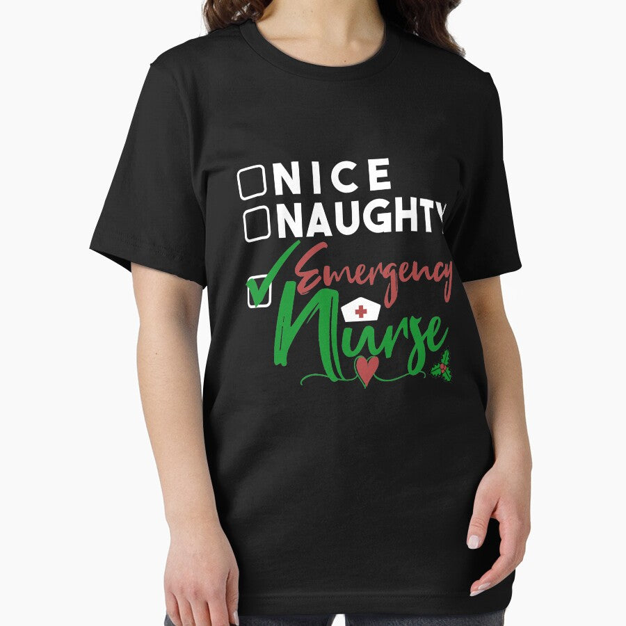 nice naughty emergency nurse, nurse Christmas gift, funny nurse, black by KittySSmith
