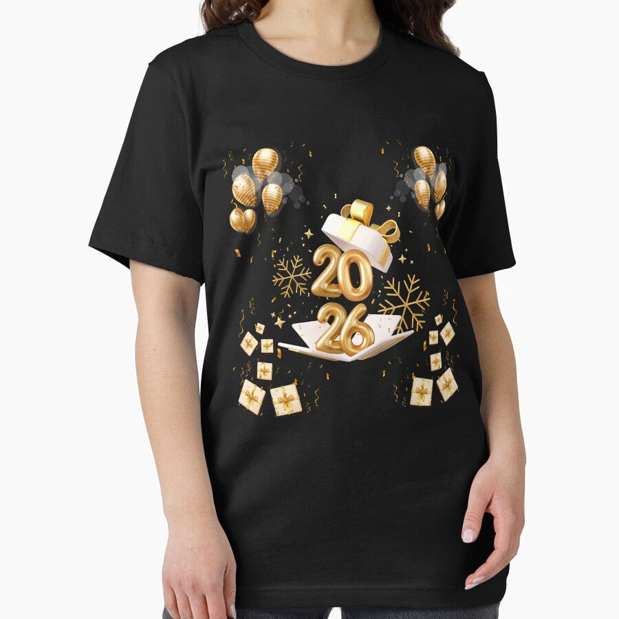 Minimal Abstract Face Line AHappy New Year 2026 Gold Celebration Design – Luxury Festive Balloons & Gift Boxesrt – Modern Black Aesthetic Illustration by ZYNORAworld