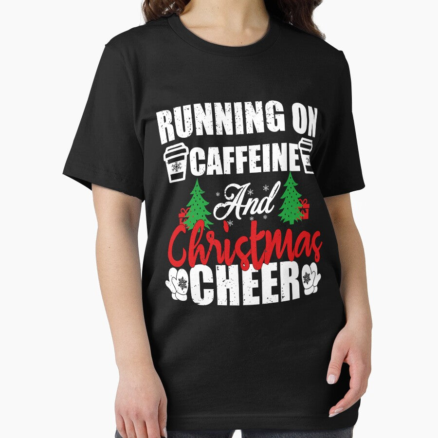 Christmas Coffee Shirt | Running On Caffeine And Christmas Cheer | Funny Xmas Coffee Lover Gift by ilias13