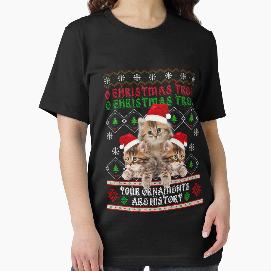 Ugly Sweater Cats Christmas Music Ornaments Kitten Lovers by KennediWitting