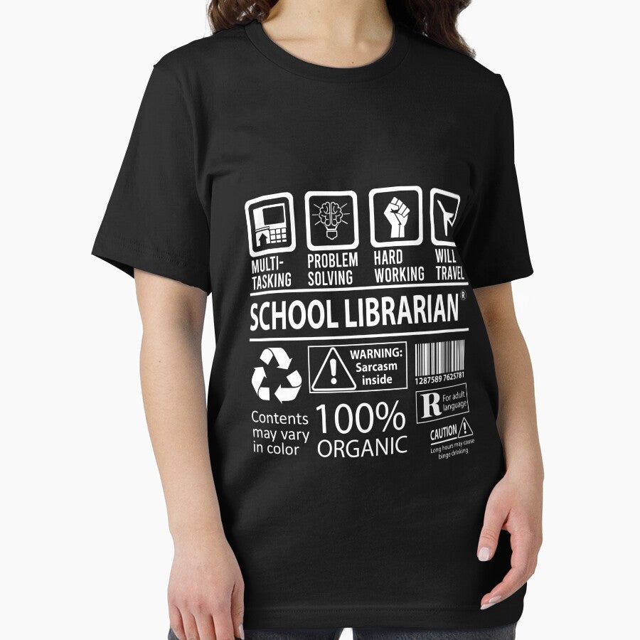 School Librarian T Shirt - MultiTasking Certified Job Gift Item Tee by oslandefren
