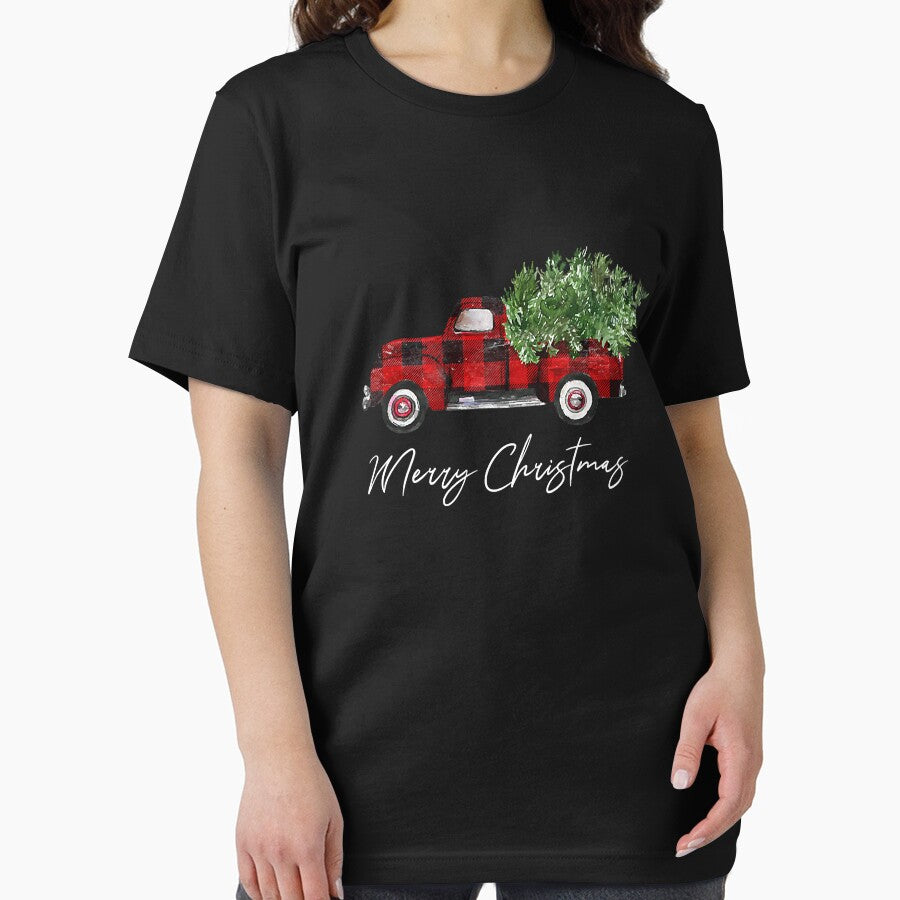Merry Christmas Buffalo Plaid Red Truck Tree by larryscott84