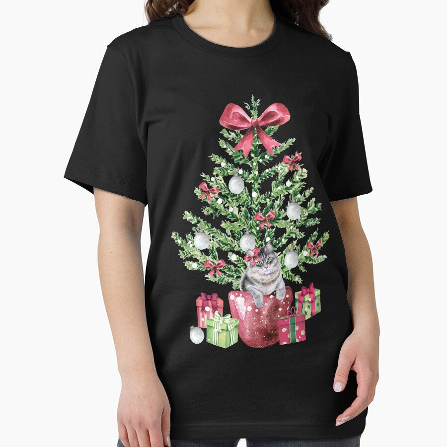 Cute Cat Christmas Meowy Christmas by AlexaTees