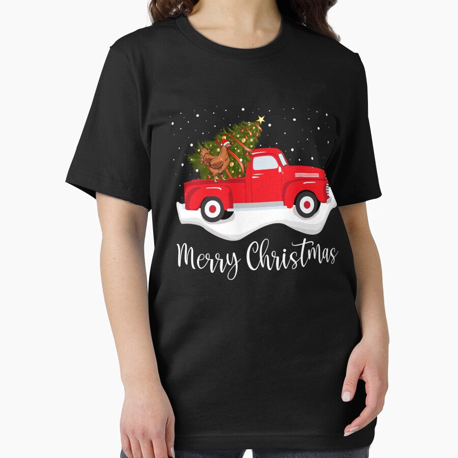 Red Truck Merry Christmas Tree Chicken Christmas by smithrnguurur