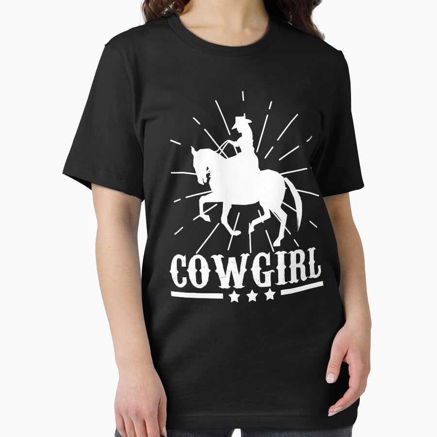 White cowgirl horse riding by redshirtz
