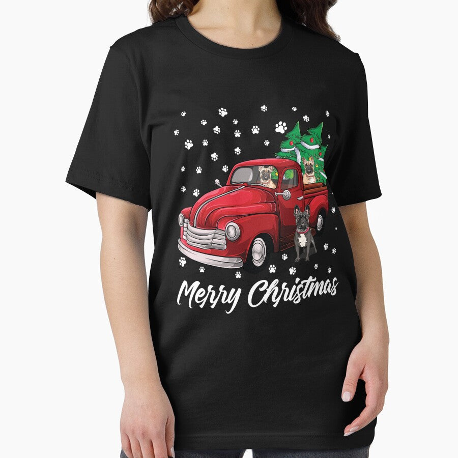 Red Truck Merry Christmas Tree French Bulldog Christmas by smithrnguurur
