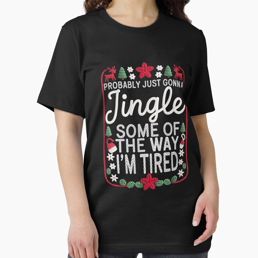 Funny Knit Christmas Tired Holiday T-Shirt by LashondaGreen89