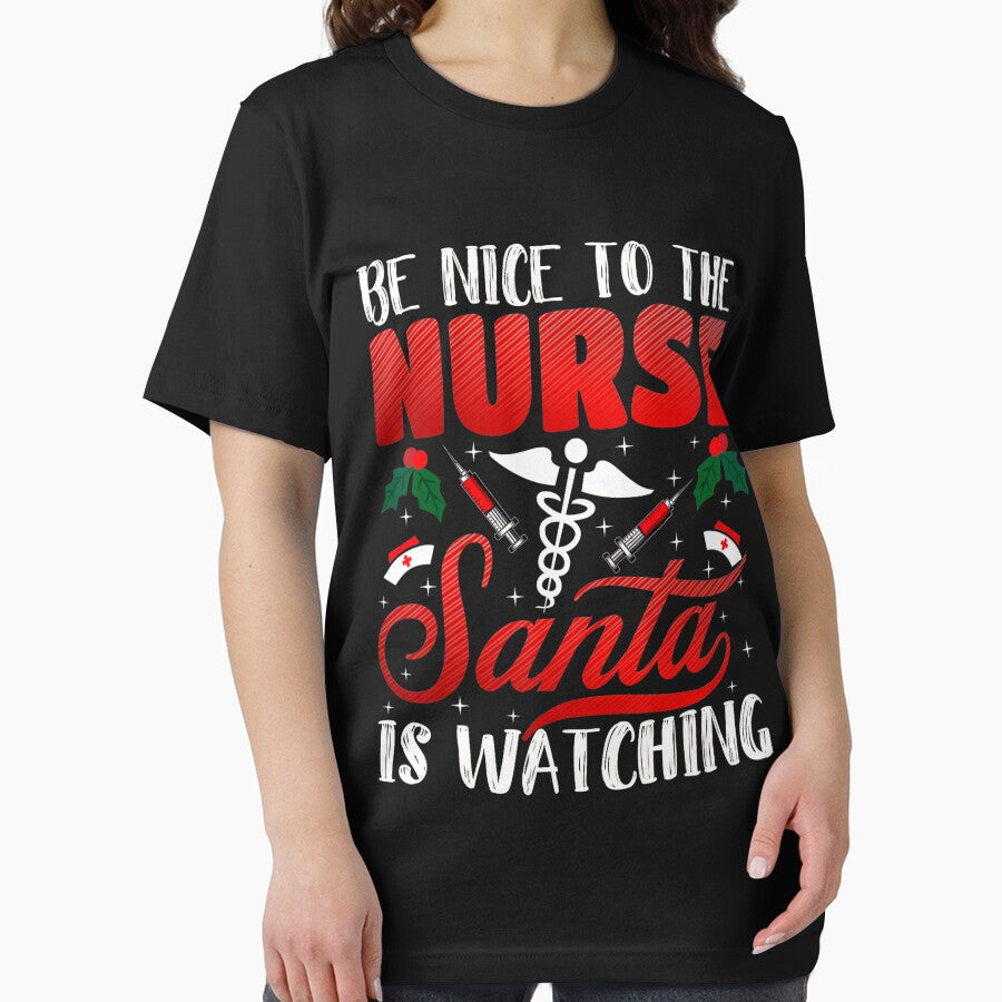 The is Nurse Vintage Retro Santa Watching Classic To Christmas Be Nice Nurse by FrankyTepper