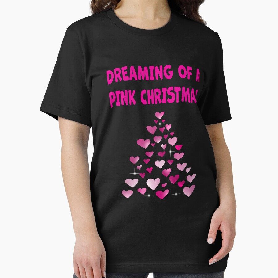 Pink Hearts Christmas tree shape Dreaming of a Pink Christmas by Artstastic