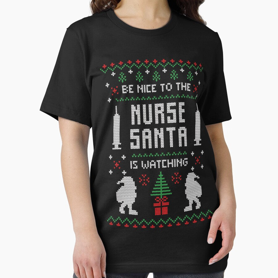 The Nurse is To Vintage Christmas Watching Nurse Santa Be Classic Retro Nice by FrankyTepper