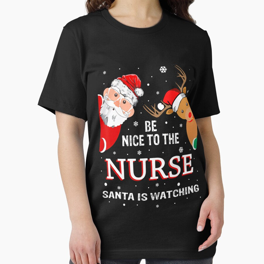 Retro Nurse is Watching The Christmas Nurse To Nice Classic Vintage Santa Be by FrankyTepper