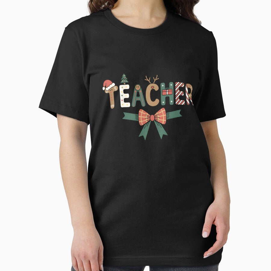 Christmas Teacher Sweatshirt, Festive Holiday Teacher Gift Pullover, Cute Xmas Bow Sweater for Women, Cozy Classroom Outfit for Educators by New Art