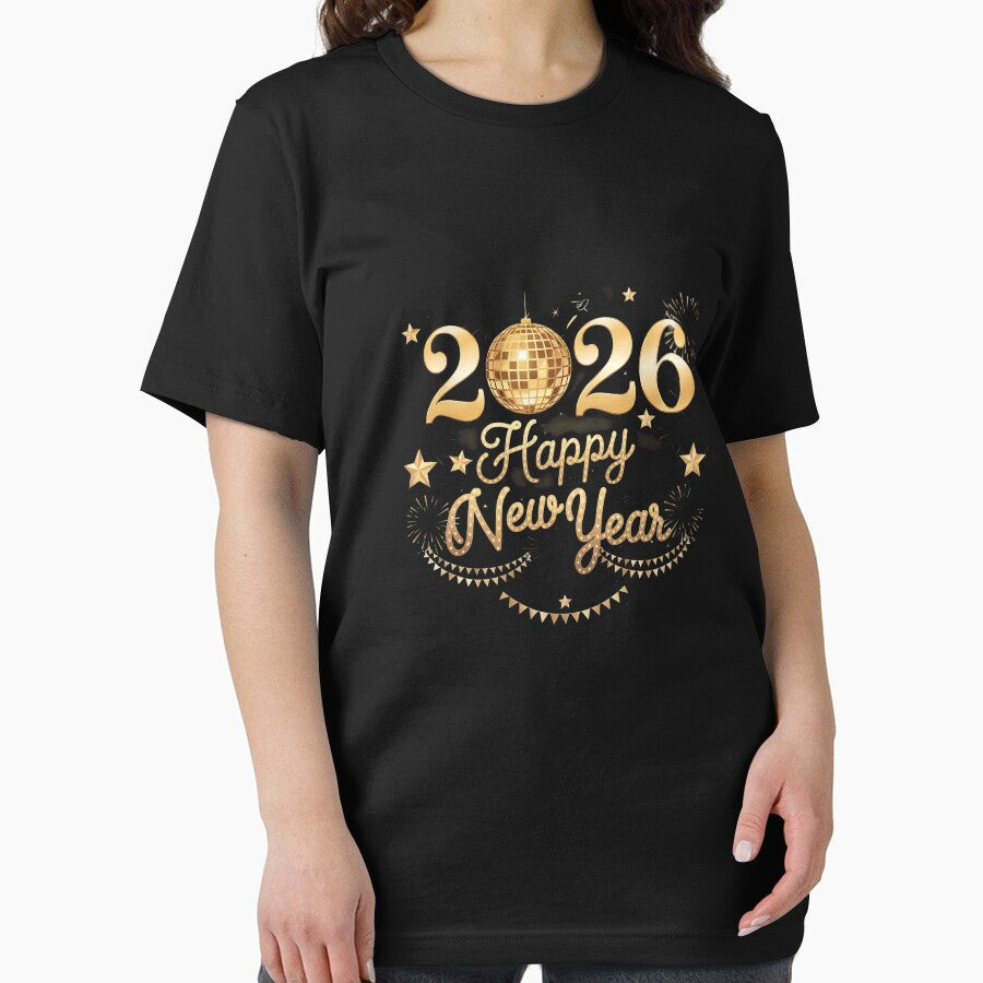 Happy New Year 2026 Gold Disco Ball by sandrahofer-art