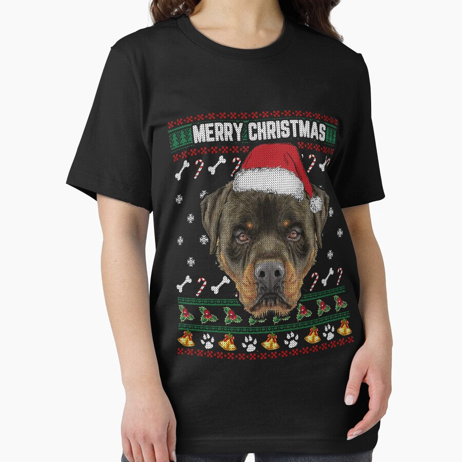 Rottweiler Lovers Ugly Xmas Sweater Merry Christmas T Shirt by thuthuatna