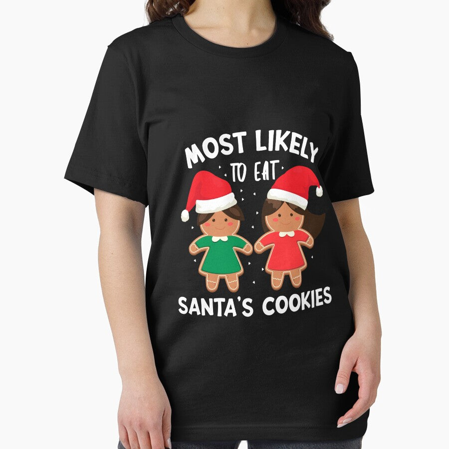 Most Likely To Eat Santa's Cookies - Christmas Gingerbread With Santa's Hat by SuperFashion