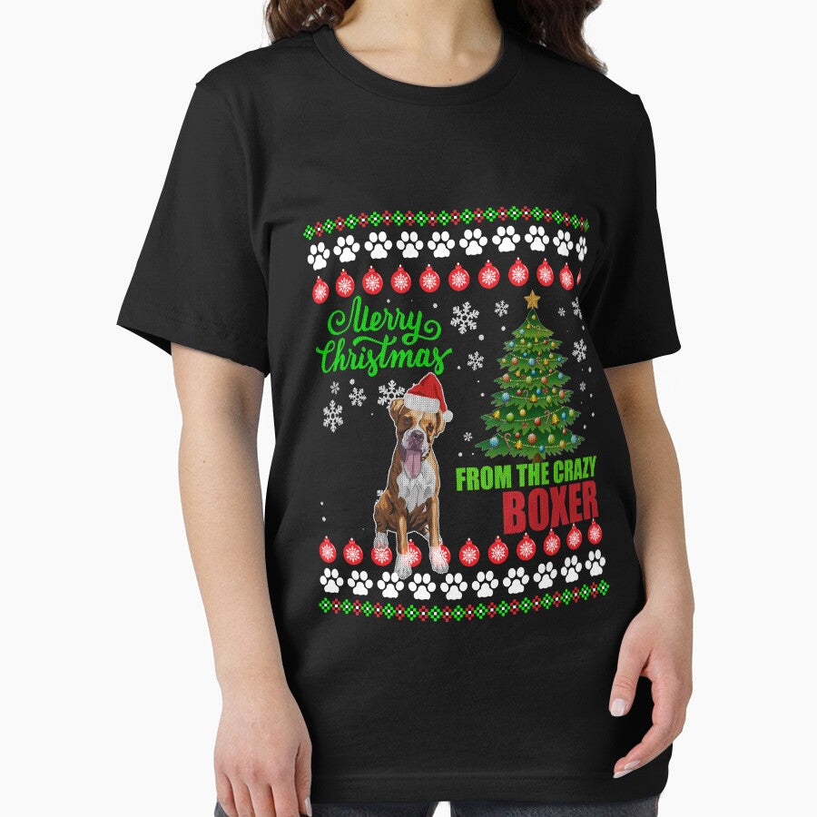 Merry Christmas From Boxer Dog Ugly Sweater T Shirt by thuthuatna