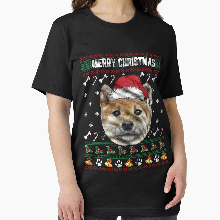 Shiba Inu Terrier Lovers Ugly Xmas Sweater Merry Christmas T Shirt by thuthuatna