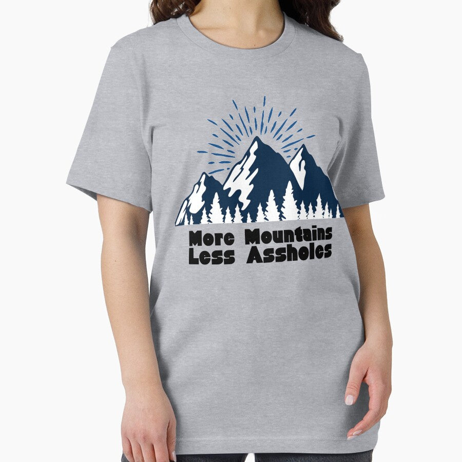 More Mountains Less Assholes Camping Funny Sayings Mens And Women Gift Ideas Jokes Design Fun Camping by Akmloza