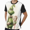 A green Grinch holding a gift. by czintos