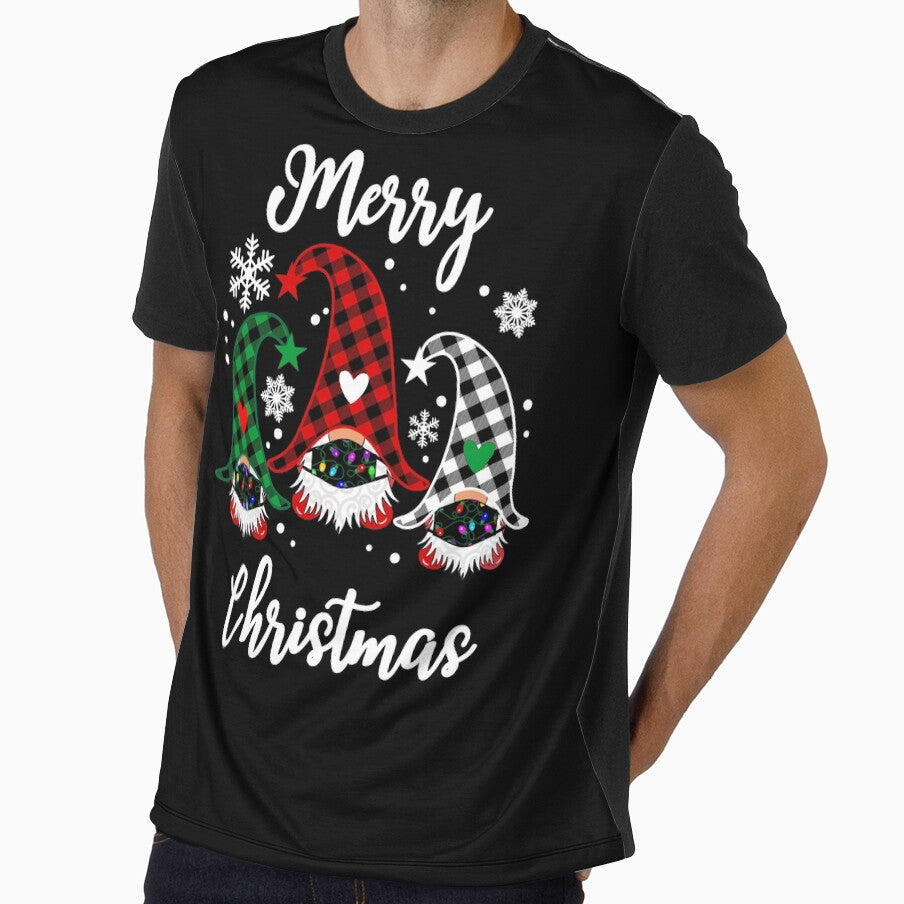 Christmas Gnome- Christmas Lights Buffalo Plaid Gnomes by Tetete